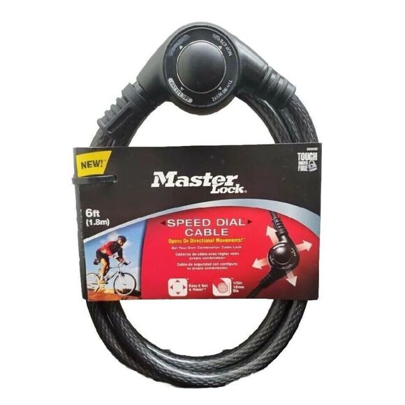 Master Lock 8300D Cable Lock 6 ft. Set Your Own Speed Dial Combination Bike Lock - Picture 1 of 7